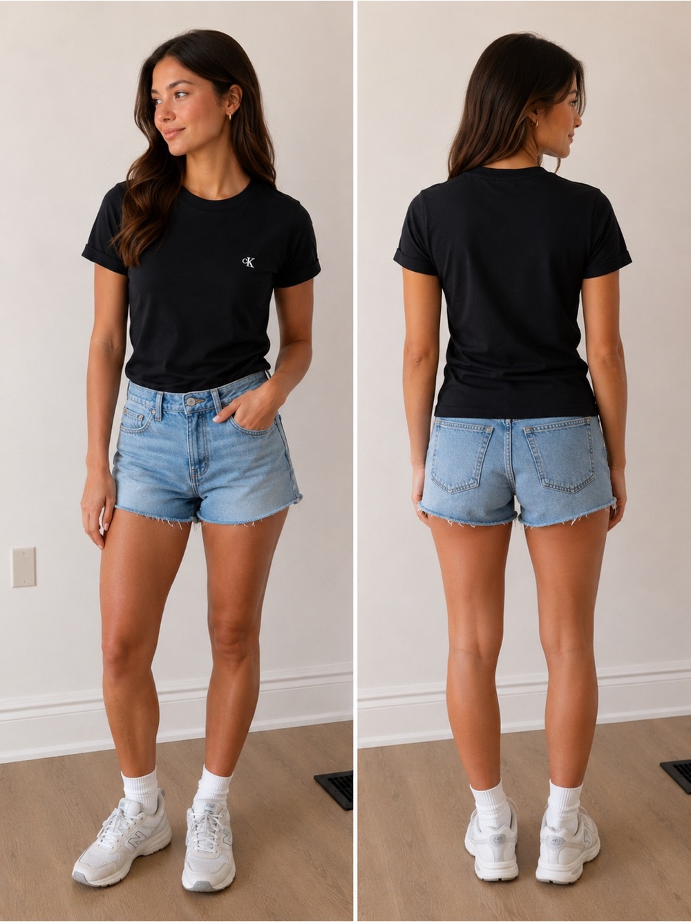 Calvin Klein Black Short Sleeve Crew Tee with Small CK Logo